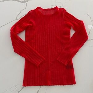 Alexander Wang red ribbed top